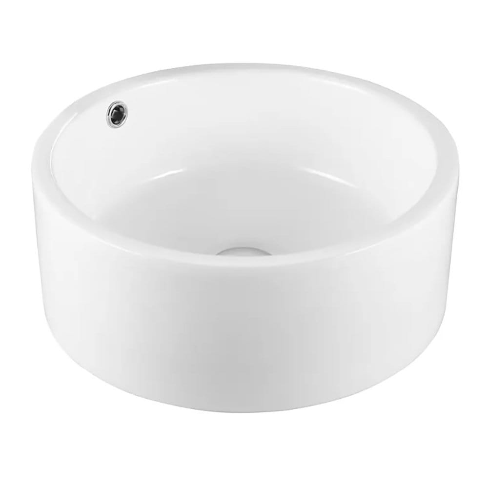 Раковина накладная CeruttiSpa круглая, с переливом 42x42x17, белый, CR7022