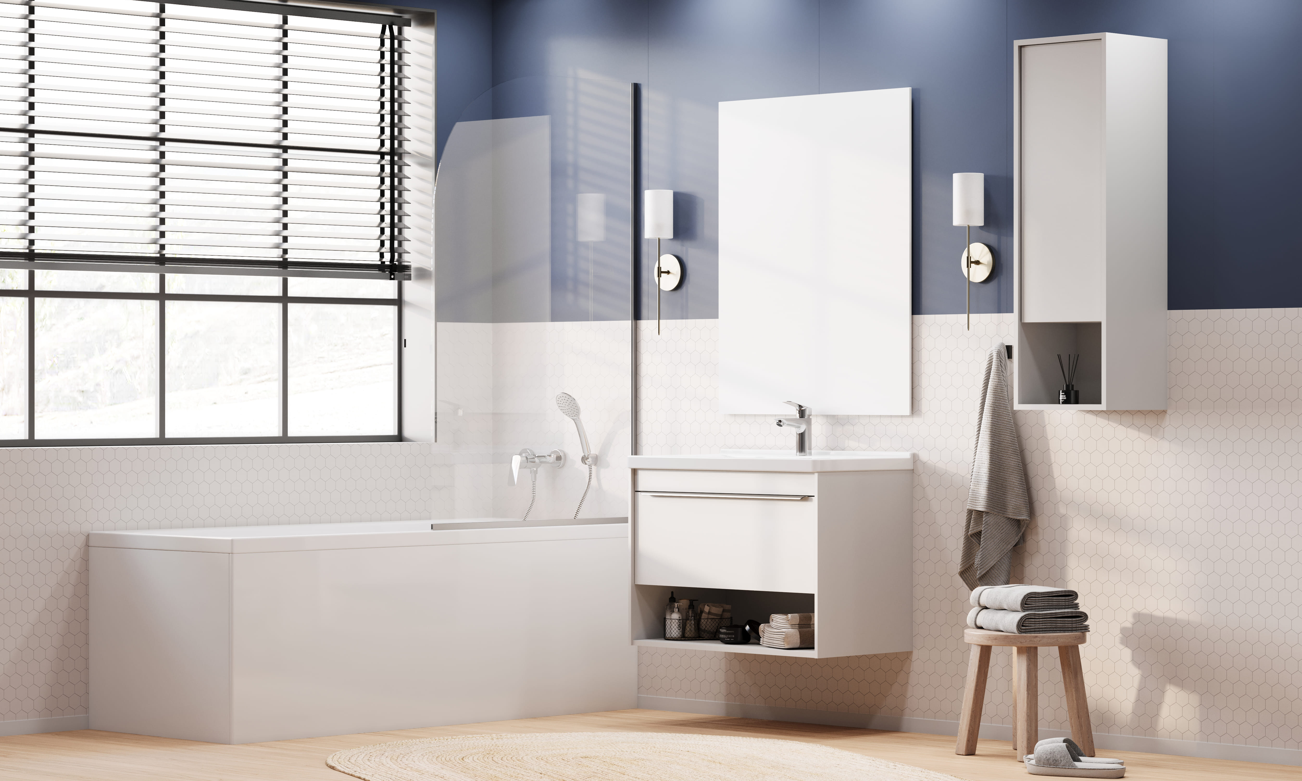 Тумба подвесная Акватон Хоуп 80 + умывальник Миранда 80, Белый матовый