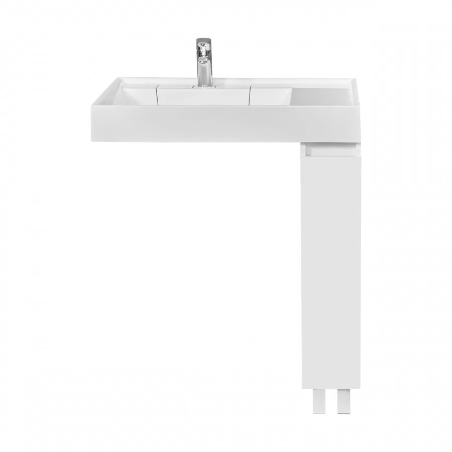 Тумба напольная под стиральную машину Акватон Лайн 20, белый глянец