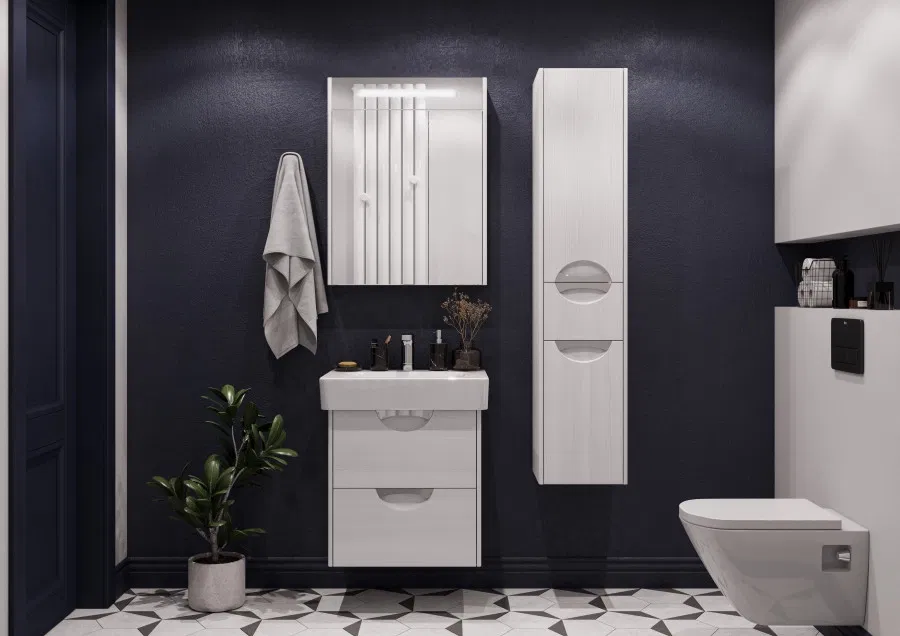 Шкаф-колонна Акватон Сильва, Дуб Полярный, левый