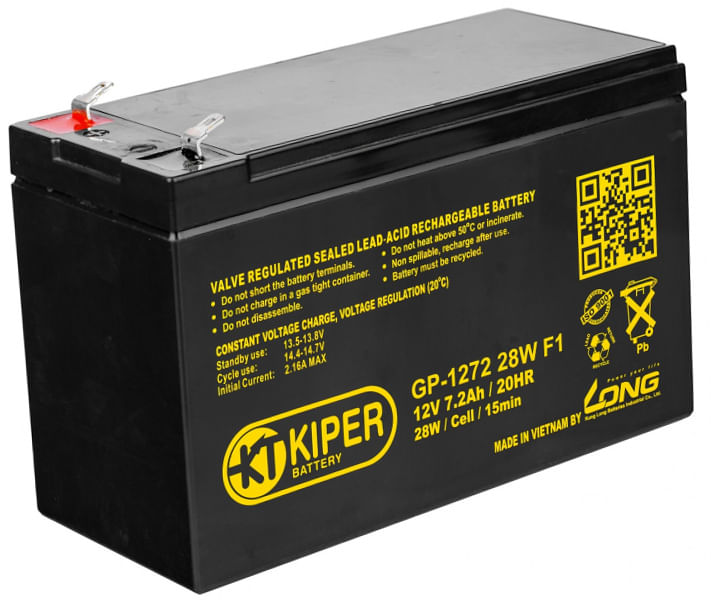 Аккумуляторная батарея Kiper GP-1272 28W F1 12V/7.2Ah Kiper